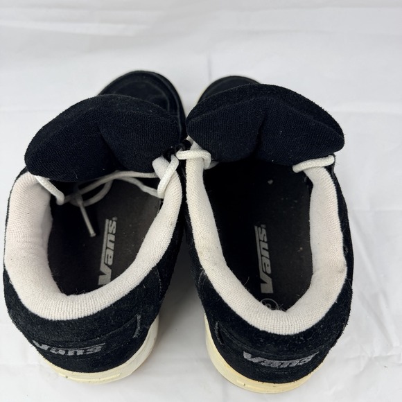 Womens Vtg Y2K Vans Chunky Puffy Skate Shoes Fat Tongue Black Sz 8 Suede Grunge - Picture 12 of 13